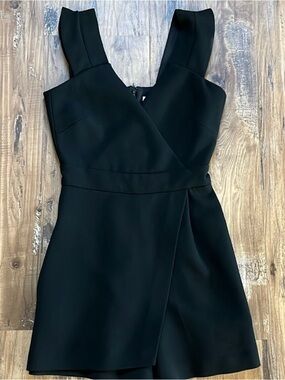 MAJE Ibora Black Sleeveless Crepe Wrap Jumpsuit